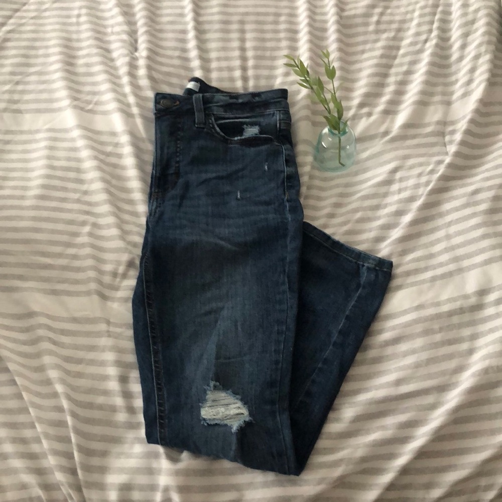 LC Lauren Conrad distressed skinny ankle jeans